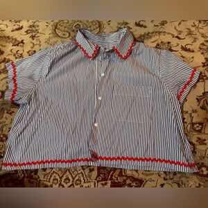 Blue striped button down